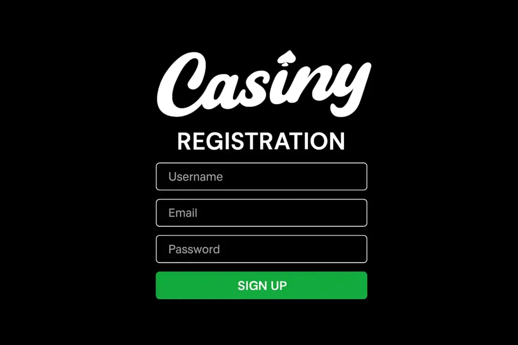 Step-by-step Casiny sign up form on desktop for Australian players