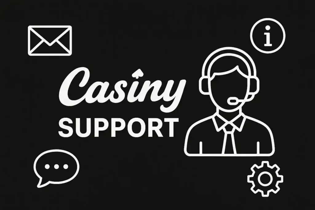 Casiny customer support live chat window for signed-up players